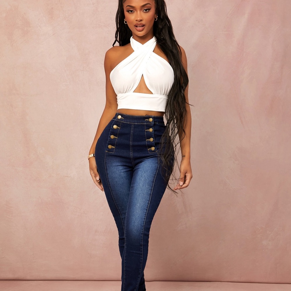 Blue High-Waisted Jeans SHEIN NEW Sz 29